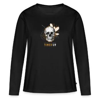 Times Up - T-shirt manches longues Premium bio Femme - noir - Devant - Julia (174cm)