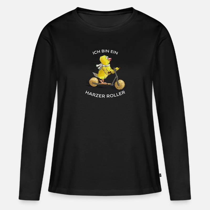 Ich bin ein Harzer Roller - Frauen Premium Bio Langarmshirt - Schwarz