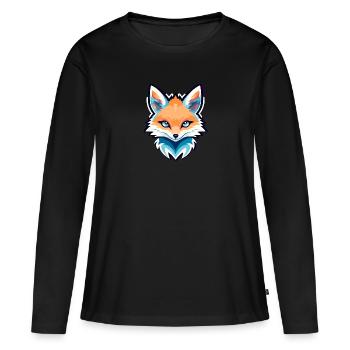 Fox Drawing - Women's Premium Organic Long Sleeve Shirt - black - Front - Julia (174cm)