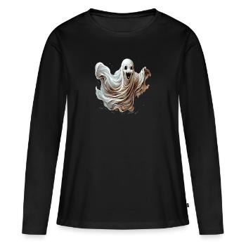 Von geisterhafter Gestalt - Frauen Premium Bio Langarmshirt - Schwarz - Vorne - Julia (174cm)