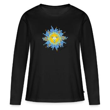 Solstice d’hiver 02 - T-shirt manches longues Premium bio Femme - noir - Devant - Julia (174cm)