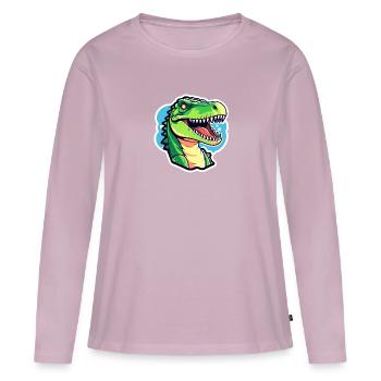 Tyrannosaurus Rex Dinosaurier Illustration - Frauen Premium Bio Langarmshirt - Altrosa - Vorne - Julia (174cm)