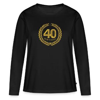 Vierzig 40 Geburtstag - Frauen Premium Bio Langarmshirt - Schwarz - Vorne - Julia (174cm)