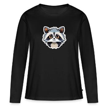Illustration de raton laveur - T-shirt manches longues Premium bio Femme - noir - Devant - Julia (174cm)