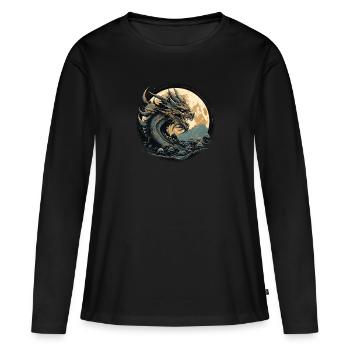 Uralter Drache - Frauen Premium Bio Langarmshirt - Schwarz - Vorne - Julia (174cm)