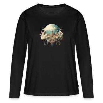 The city of the future - Women's Premium Organic Long Sleeve Shirt - black - Front - Julia (174cm)
