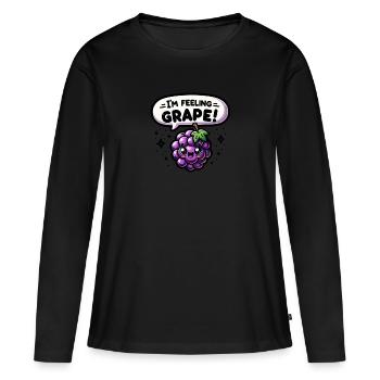 Je me sens Grape ! - T-shirt manches longues Premium bio Femme - noir - Devant - Julia (174cm)
