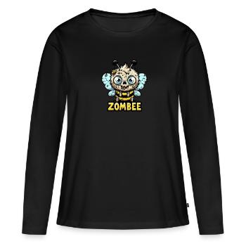 ZomBee - L'Abeille Zombie - T-shirt manches longues Premium bio Femme - noir - Devant - Julia (174cm)