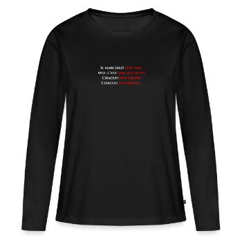 Il marchait sur l'eau - poème - T-shirt manches longues Premium bio Femme - noir - Devant - Julia (174cm)
