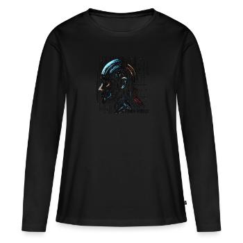 Digital Mind - Frauen Premium Bio Langarmshirt - Schwarz - Vorne - Julia (174cm)
