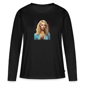 Blonde Woman - Frauen Premium Bio Langarmshirt - Schwarz - Vorne - Julia (174cm)