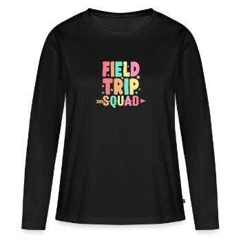 Correspondant à l’enseignant et aux élèves de l’escouade d’excursion - T-shirt manches longues Premium bio Femme - noir - Devant - Julia (174cm)
