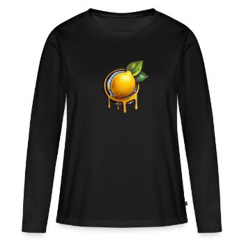 Lemon - Women's Premium Organic Long Sleeve Shirt - black - Front - Julia (174cm)