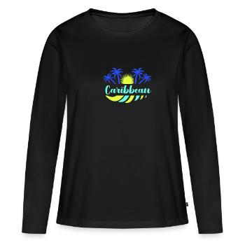 Caraïbes - T-shirt manches longues Premium bio Femme - noir - Devant - Julia (174cm)