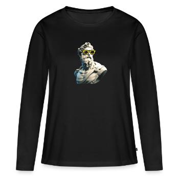 Die coolste Skulptur EVER!! - Frauen Premium Bio Langarmshirt - Schwarz - Vorne - Julia (174cm)