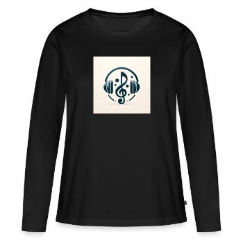Élégance mélodique - T-shirt manches longues Premium bio Femme - noir - Devant - Julia (174cm)