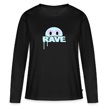 Rave - Frauen Premium Bio Langarmshirt - Schwarz - Vorne - Julia (174cm)