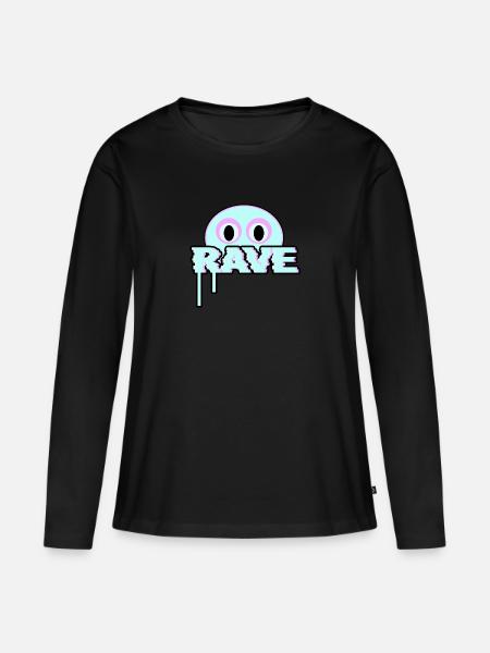 Rave - Frauen Premium Bio Langarmshirt - Schwarz