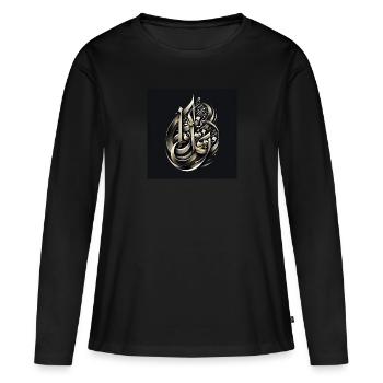 Art de la calligraphie arabe - T-shirt manches longues Premium bio Femme - noir - Devant - Julia (174cm)