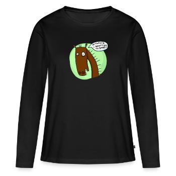 Je ne vais pas dans les bars - T-shirt manches longues Premium bio Femme - noir - Devant - Julia (174cm)