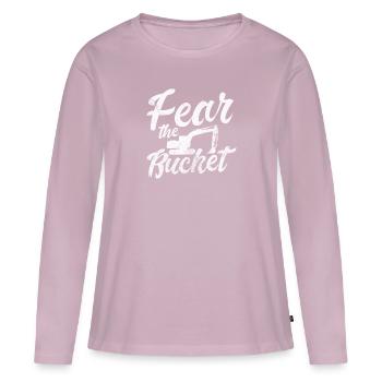 Craignez l’excavatrice à godets - T-shirt manches longues Premium bio Femme - rose poudré - Devant - Julia (174cm)