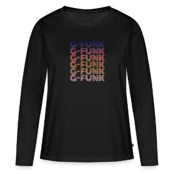 G-Funk Côte Ouest Rap Hip Hop - T-shirt manches longues Premium bio Femme - noir - Devant - Julia (174cm)