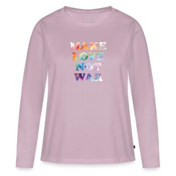 Make Peace not War - Women's Premium Organic Long Sleeve Shirt - dusky pink - Front - Julia (174cm)
