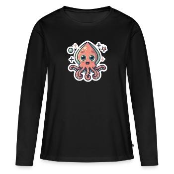 Squid Lover - Women's Premium Organic Long Sleeve Shirt - black - Front - Julia (174cm)