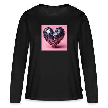 Heart of Iron - Women's Premium Organic Long Sleeve Shirt - black - Front - Julia (174cm)