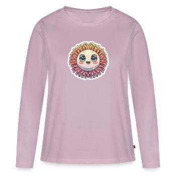 L’amour du récif - T-shirt manches longues Premium bio Femme - rose poudré - Devant - Julia (174cm)