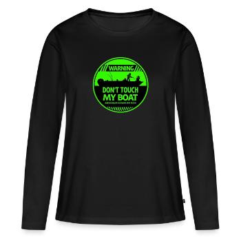 Avertissement de bateau - T-shirt manches longues Premium bio Femme - noir - Devant - Julia (174cm)