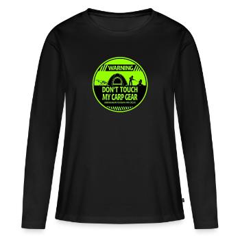 Avertissement de carpe - T-shirt manches longues Premium bio Femme - noir - Devant - Julia (174cm)