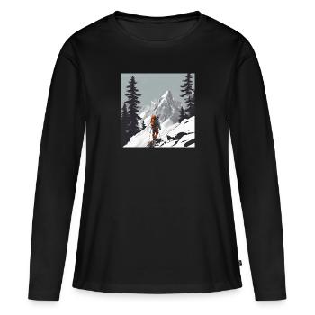 Bergsteigen - Frauen Premium Bio Langarmshirt - Schwarz - Vorne - Julia (174cm)