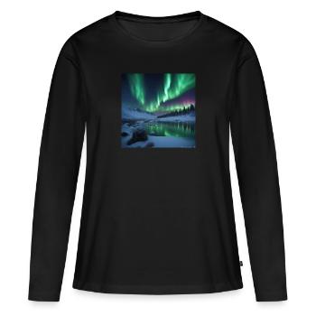 paysage - T-shirt manches longues Premium bio Femme - noir - Devant - Julia (174cm)