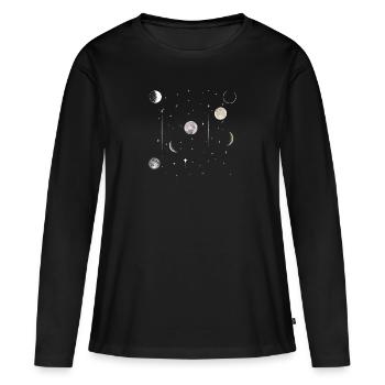 lune astrologie Céleste - T-shirt manches longues Premium bio Femme - noir - Devant - Julia (174cm)