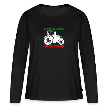 Kein Bauer aber Sauer - Frauen Premium Bio Langarmshirt - Schwarz - Vorne - Julia (174cm)