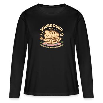 sourdough - Frauen Premium Bio Langarmshirt - Schwarz - Vorne - Julia (174cm)