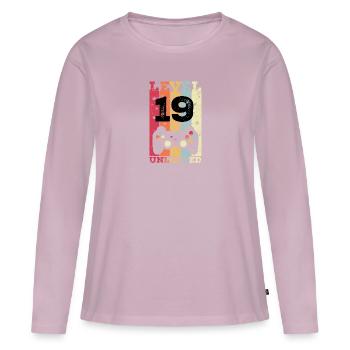 19e anniversaire 19 ans Gamer - T-shirt manches longues Premium bio Femme - rose poudré - Devant - Julia (174cm)