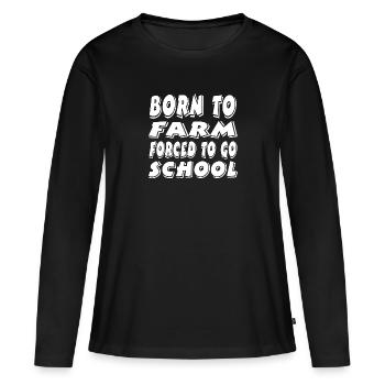 Ferme - T-shirt manches longues Premium bio Femme - noir - Devant - Julia (174cm)