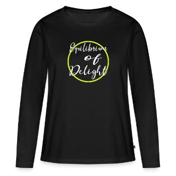 geek trouver l’équilibre anniversaire équilibre dans le chaos - T-shirt manches longues Premium bio Femme - noir - Devant - Julia (174cm)
