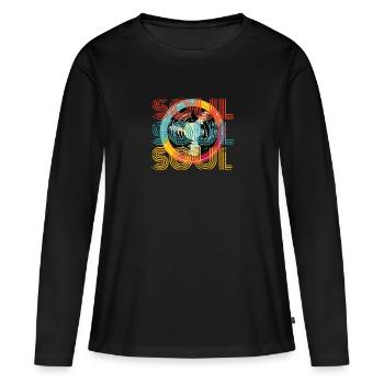 Âme vintage - T-shirt manches longues Premium bio Femme - noir - Devant - Julia (174cm)