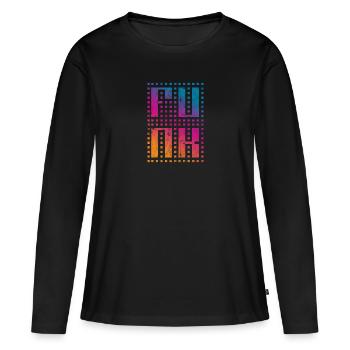 Funk Retro - Frauen Premium Bio Langarmshirt - Schwarz - Vorne - Julia (174cm)