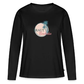 JGA Beachvibes Braut rosa - Frauen Premium Bio Langarmshirt - Schwarz - Vorne - Julia (174cm)