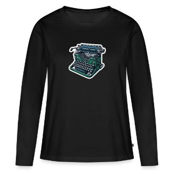 Old typewriter - Women's Premium Organic Long Sleeve Shirt - black - Front - Julia (174cm)