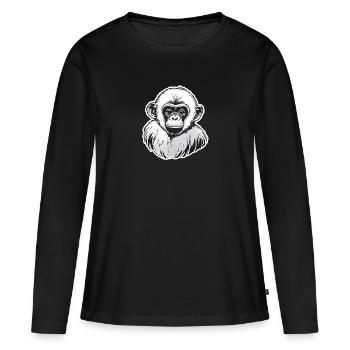 Monkey Watercolors - Women's Premium Organic Long Sleeve Shirt - black - Front - Julia (174cm)