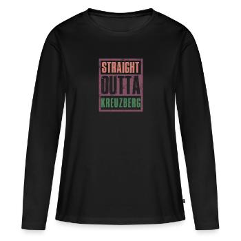 Tout droit sorti de Kreuzberg - T-shirt manches longues Premium bio Femme - noir - Devant - Julia (174cm)