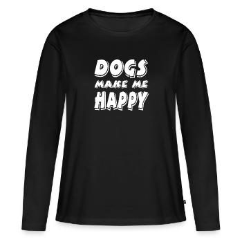 Canine - T-shirt manches longues Premium bio Femme - noir - Devant - Julia (174cm)