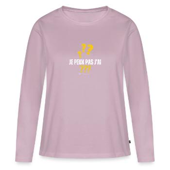 Je peux pas j'ai ? ? ? - T-shirt manches longues Premium bio Femme - rose poudré - Devant - Julia (174cm)