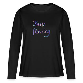 Keep flowing - Women's Premium Organic Long Sleeve Shirt - black - Front - Julia (174cm)