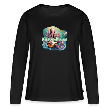Musikalischer Tintenfisch - Frauen Premium Bio Langarmshirt - Schwarz - Vorne - Julia (174cm)